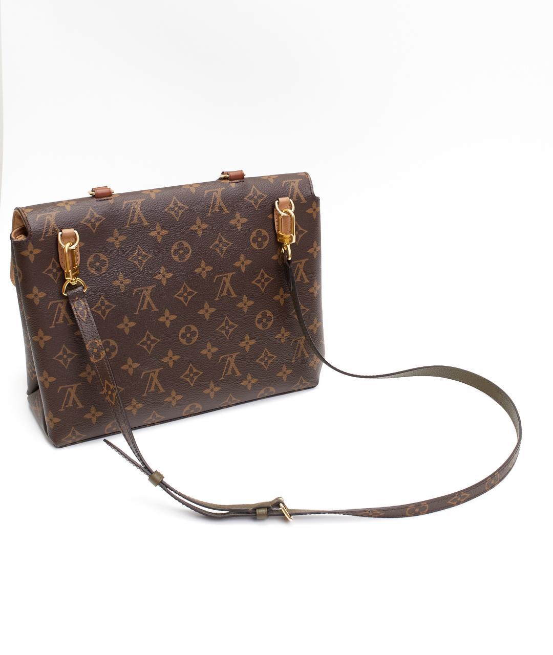 LOUIS VUITTON Коричневая кожаная сумка через плечо, фото 5