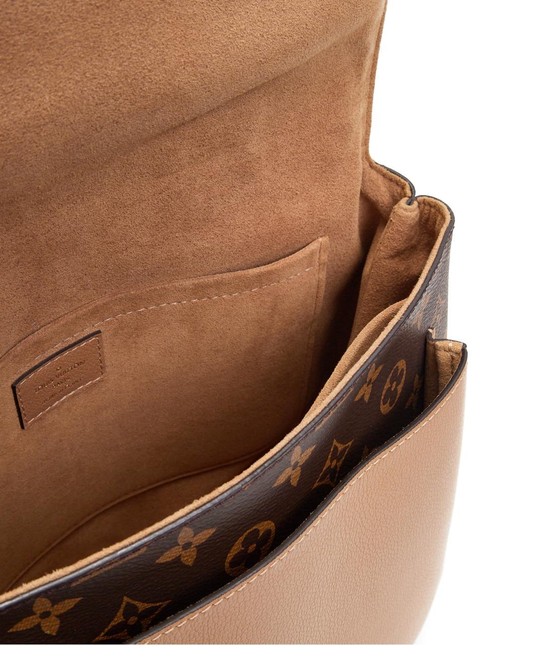 LOUIS VUITTON Коричневая кожаная сумка через плечо, фото 7