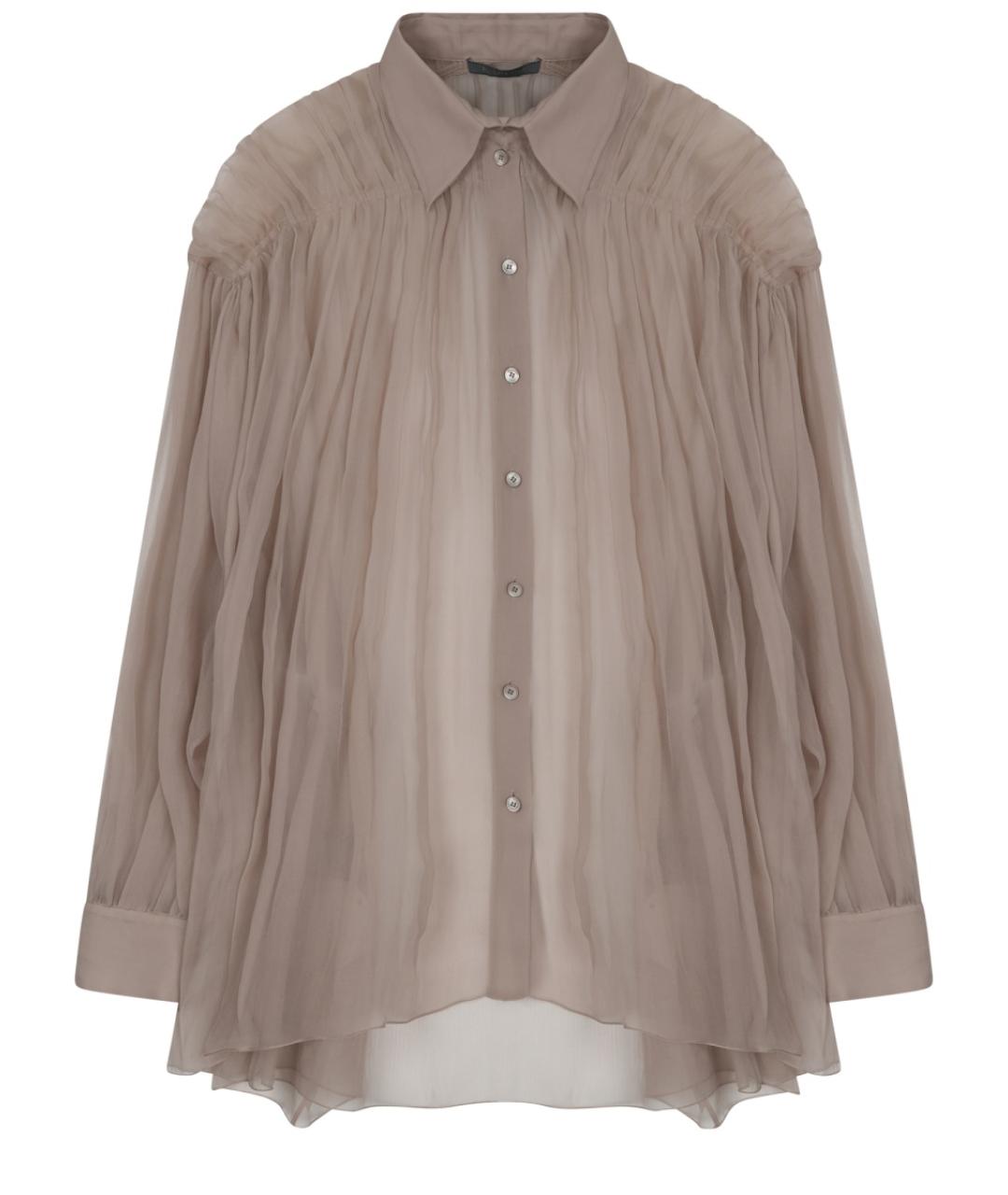 ALBERTA FERRETTI Бежевая шелковая рубашка, фото 1