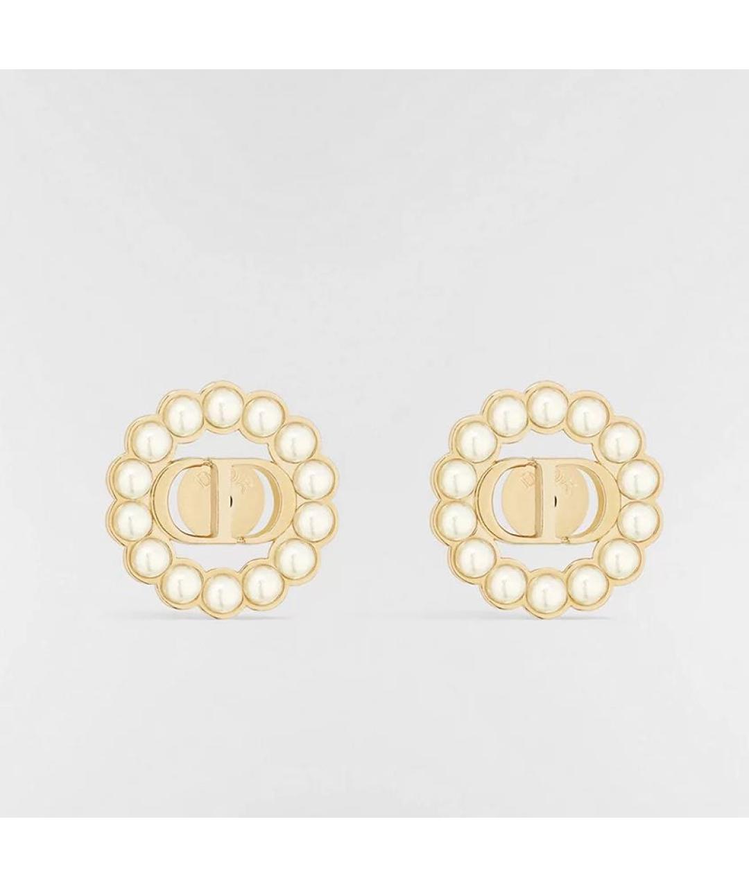 CHRISTIAN DIOR Золотые металлические серьги, фото 6