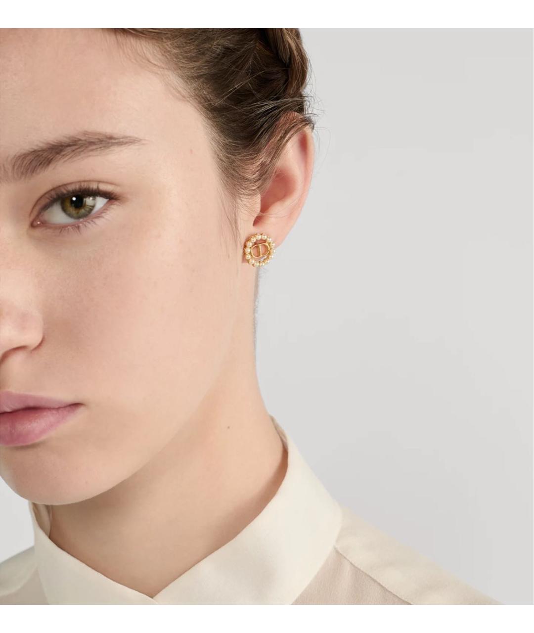 CHRISTIAN DIOR Золотые металлические серьги, фото 2