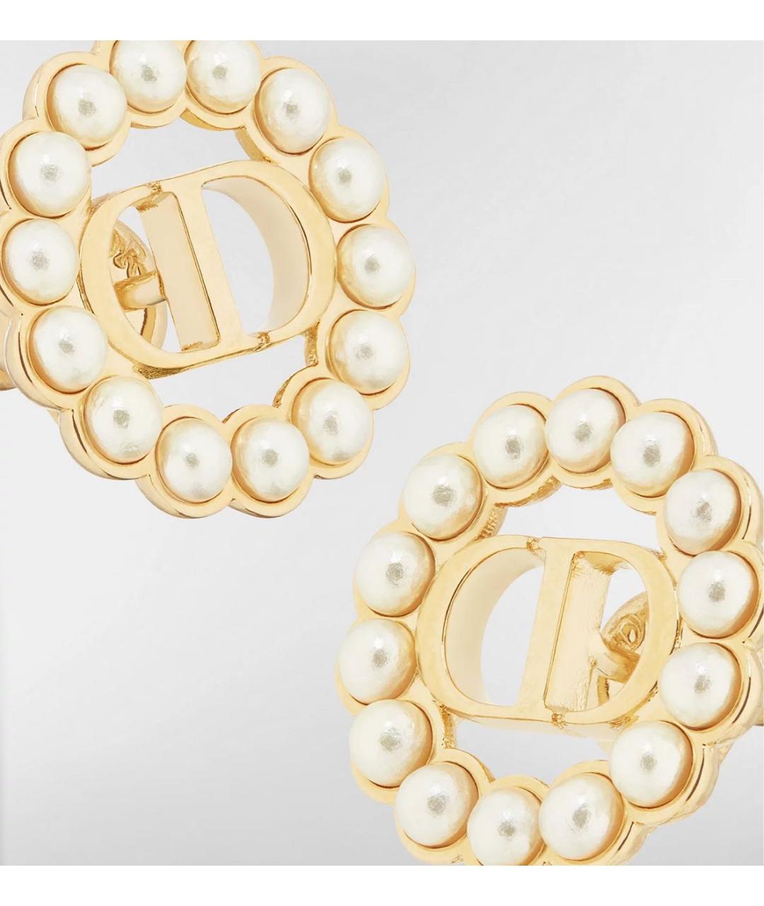 CHRISTIAN DIOR Золотые металлические серьги, фото 5
