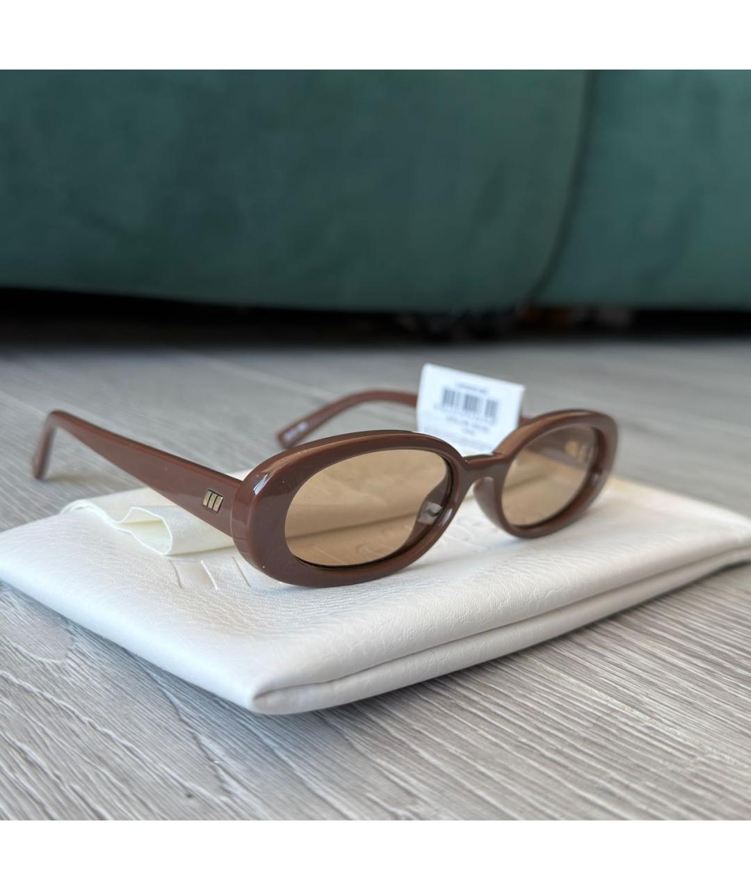 LE SPECS Коричневые пластиковые солнцезащитные очки, фото 2