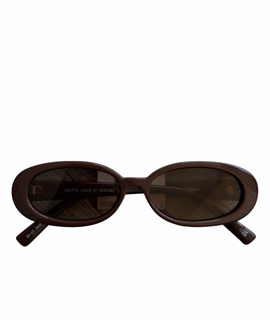 LE SPECS Коричневые пластиковые солнцезащитные очки, фото 1