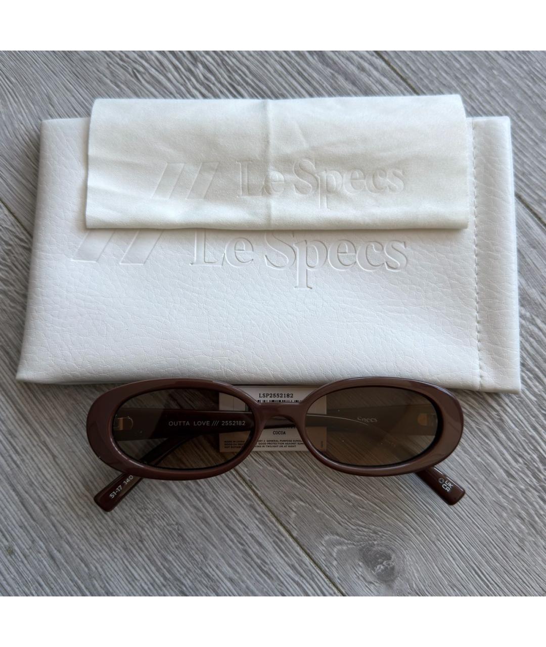 LE SPECS Коричневые пластиковые солнцезащитные очки, фото 3