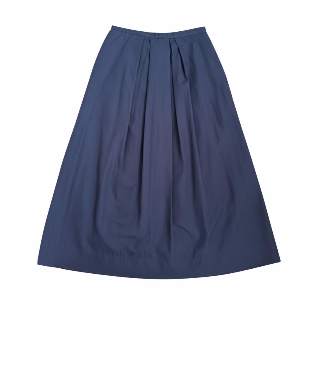 MAX MARA Темно-синяя хлопковая юбка миди, фото 7