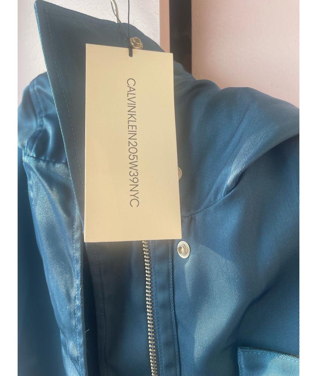CALVIN KLEIN Синий полиамидовый тренч/плащ, фото 3