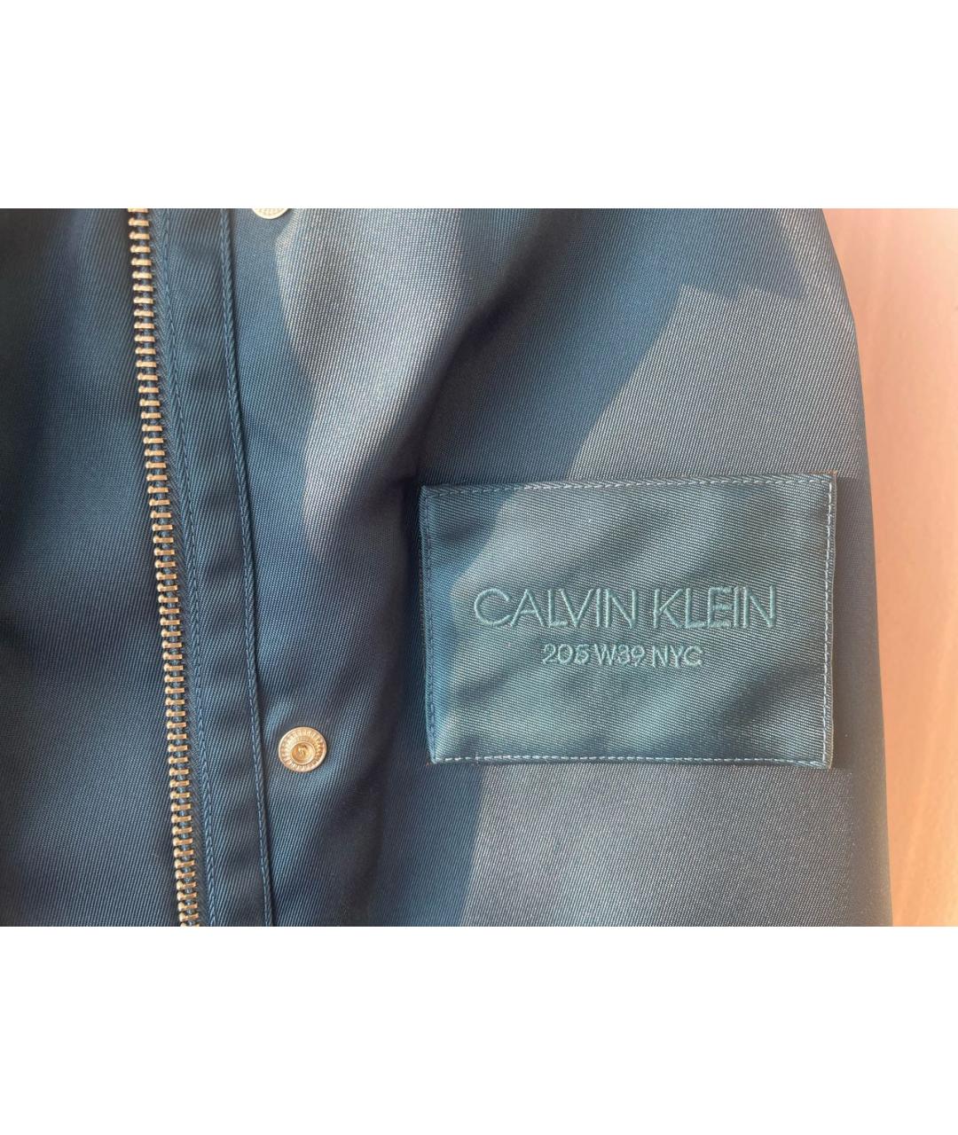 CALVIN KLEIN Синий полиамидовый тренч/плащ, фото 4