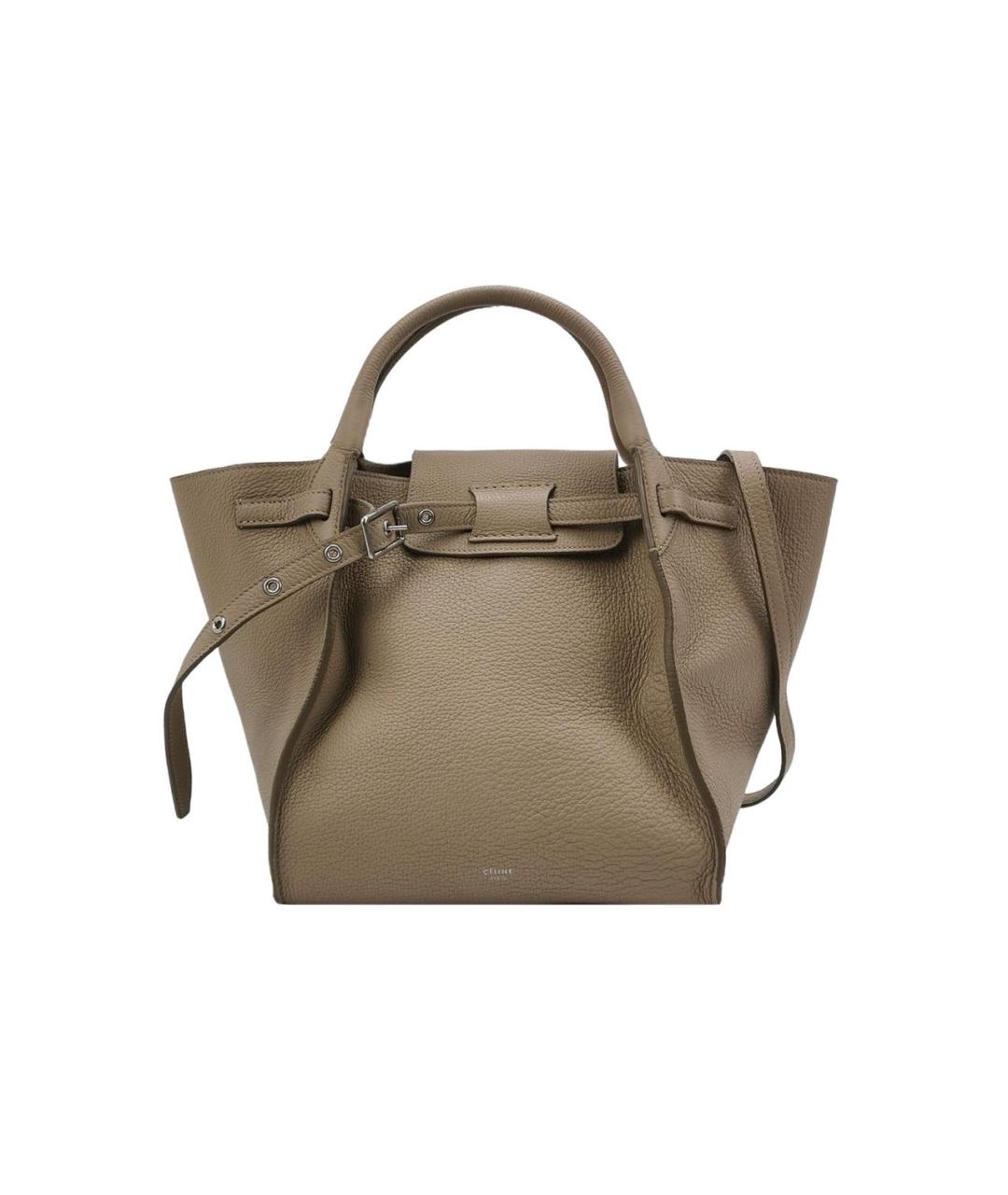 CELINE Бежевая кожаная сумка через плечо, фото 7