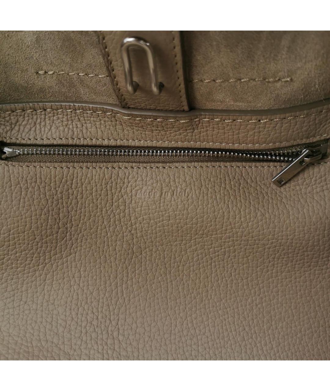 CELINE Бежевая кожаная сумка через плечо, фото 5