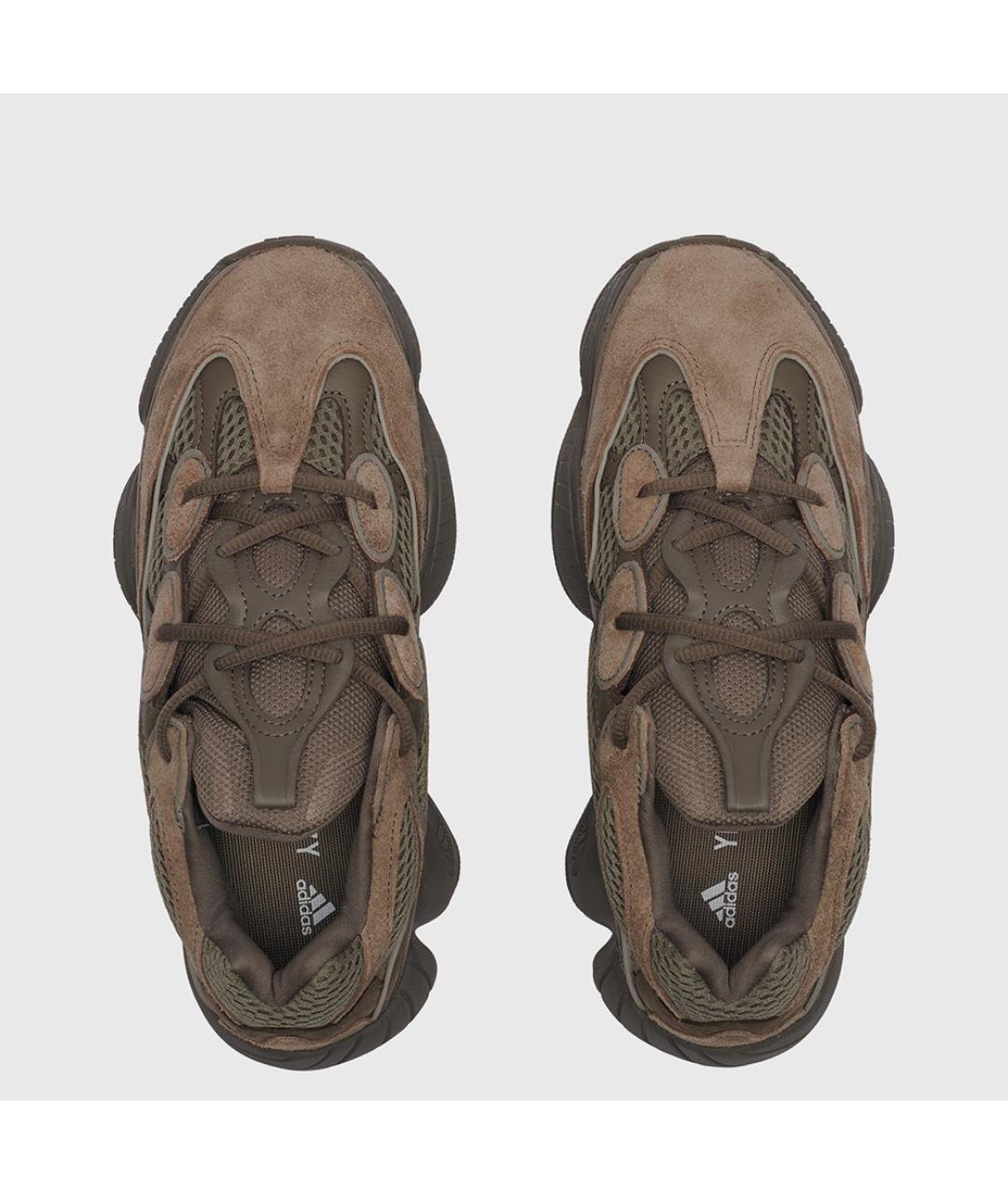 ADIDAS YEEZY Коричневые замшевые низкие кроссовки / кеды, фото 3