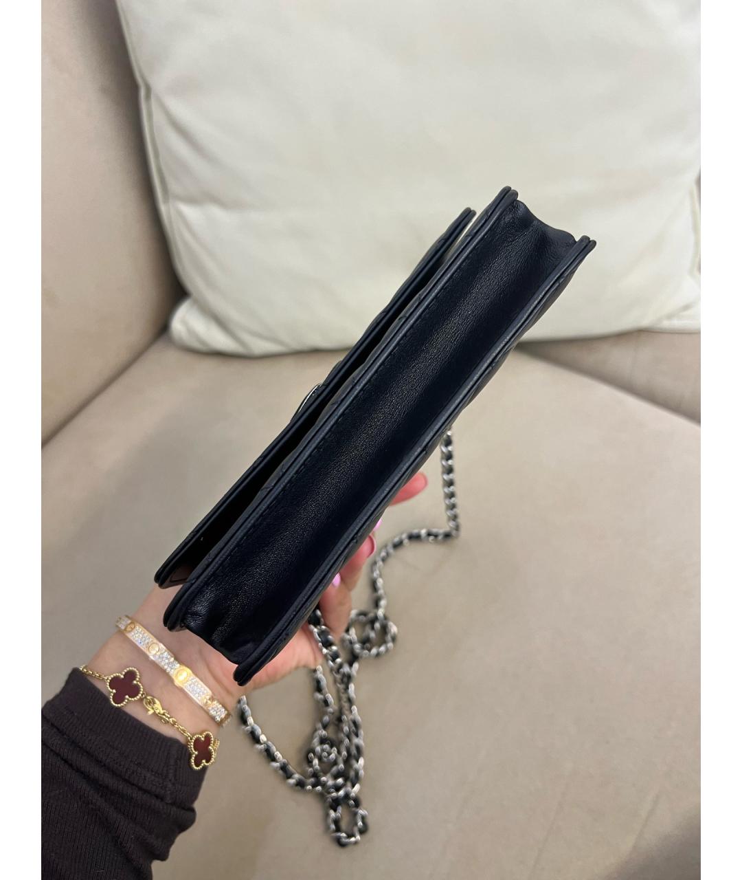 CHANEL Черная кожаная сумка через плечо, фото 6