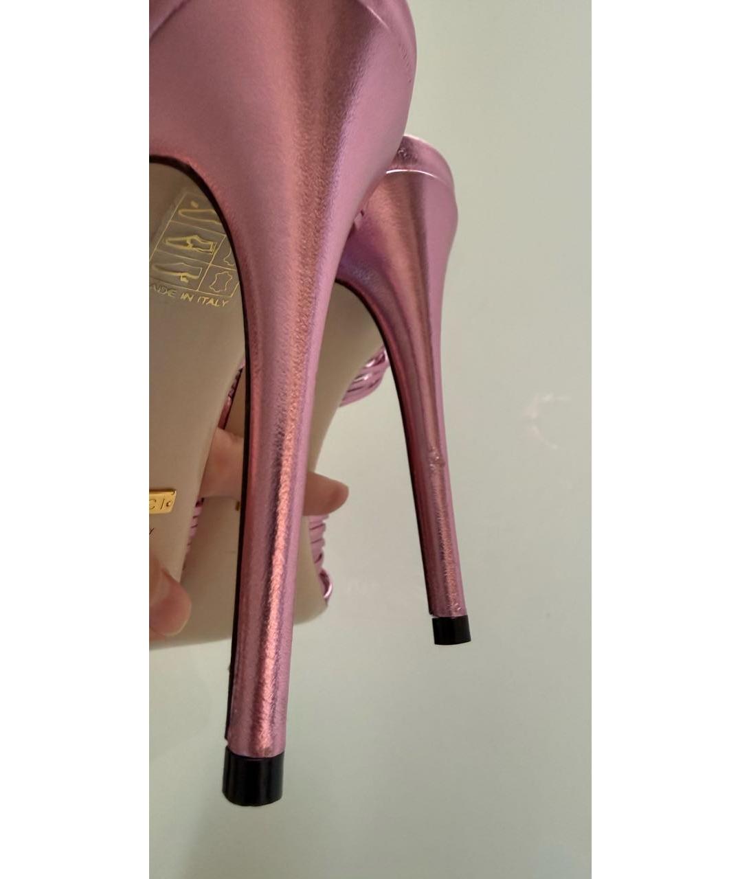 GUCCI Розовые кожаные босоножки, фото 8