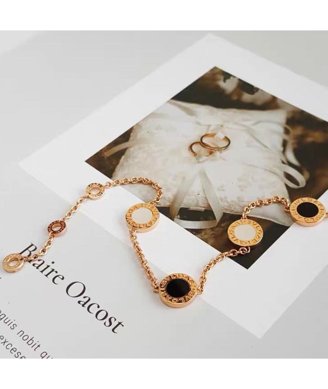 BVLGARI Черный браслет из розового золота, фото 3