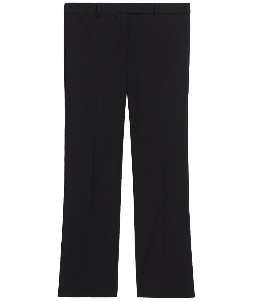 MAX MARA Черные хлопковые прямые брюки, фото 1