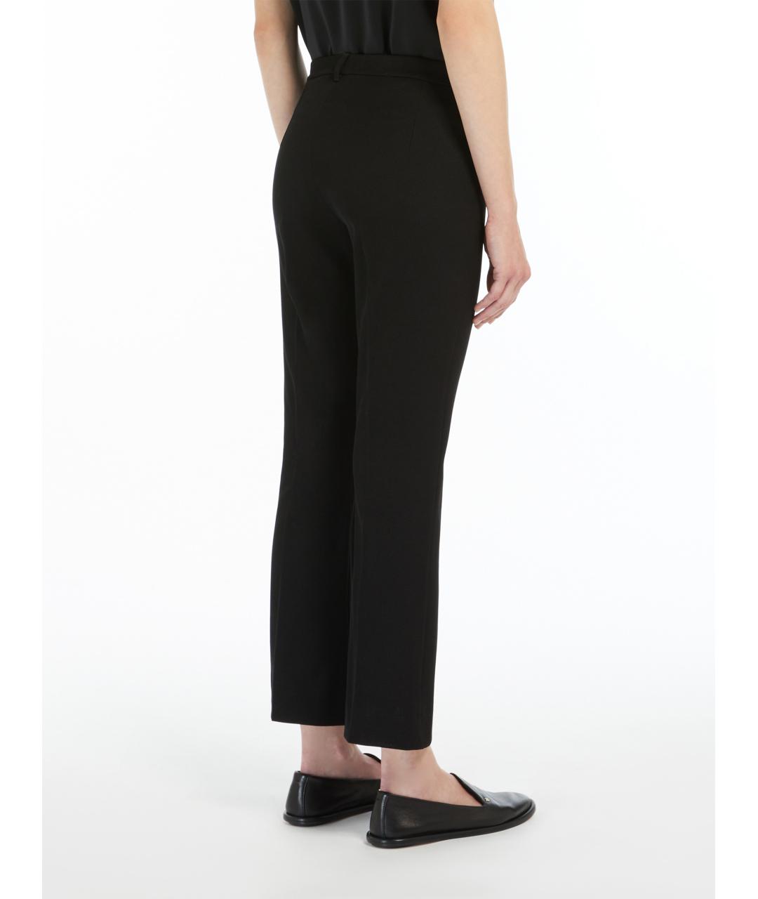 MAX MARA Черные хлопковые прямые брюки, фото 3