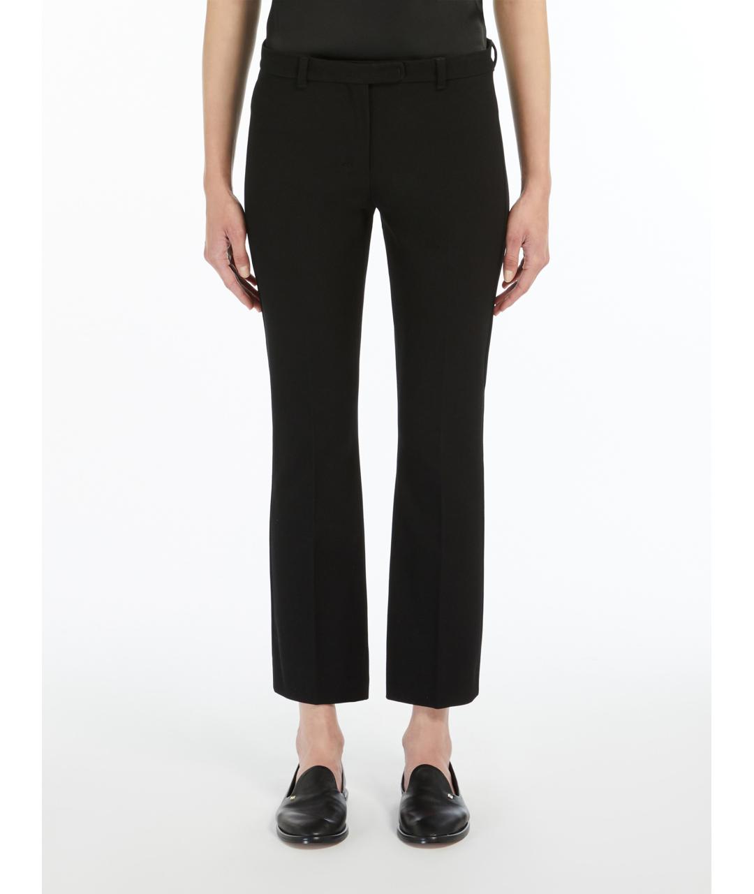 MAX MARA Черные хлопковые прямые брюки, фото 2