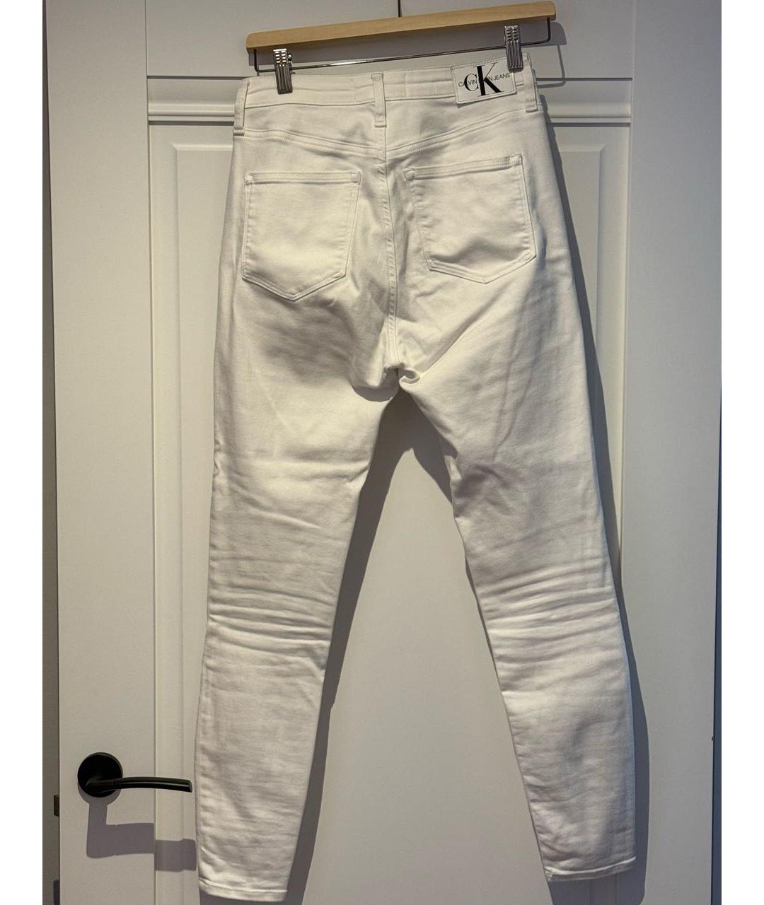 CALVIN KLEIN Белые хлопковые джинсы слим, фото 2