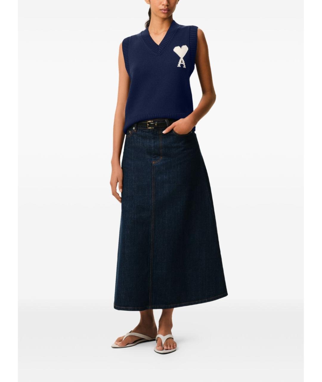 Ami Paris Синяя шерстяная жилетка, фото 3