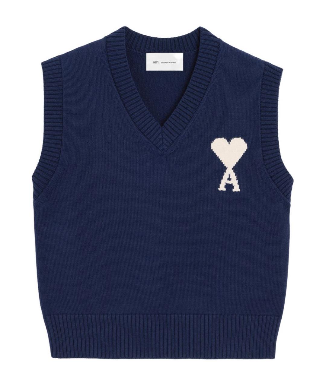 Ami Paris Синяя шерстяная жилетка, фото 1