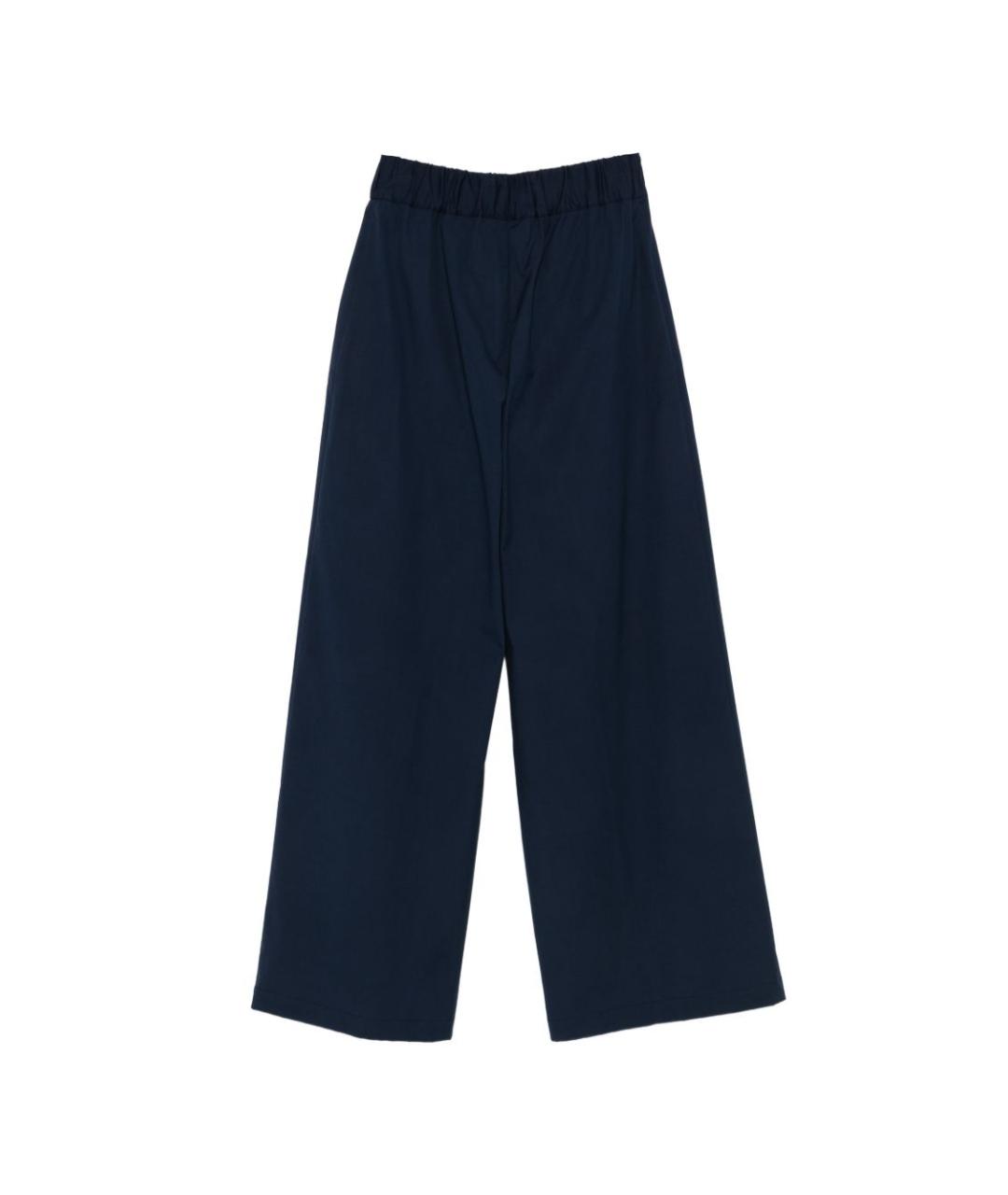 SEMICOUTURE Синие хлопковые прямые брюки, фото 3