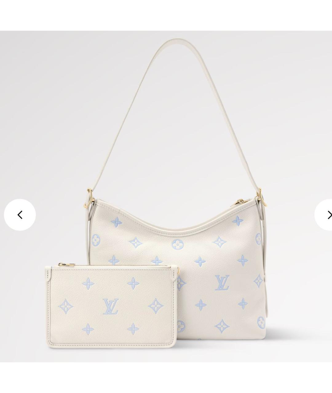 LOUIS VUITTON Белая кожаная сумка тоут, фото 4