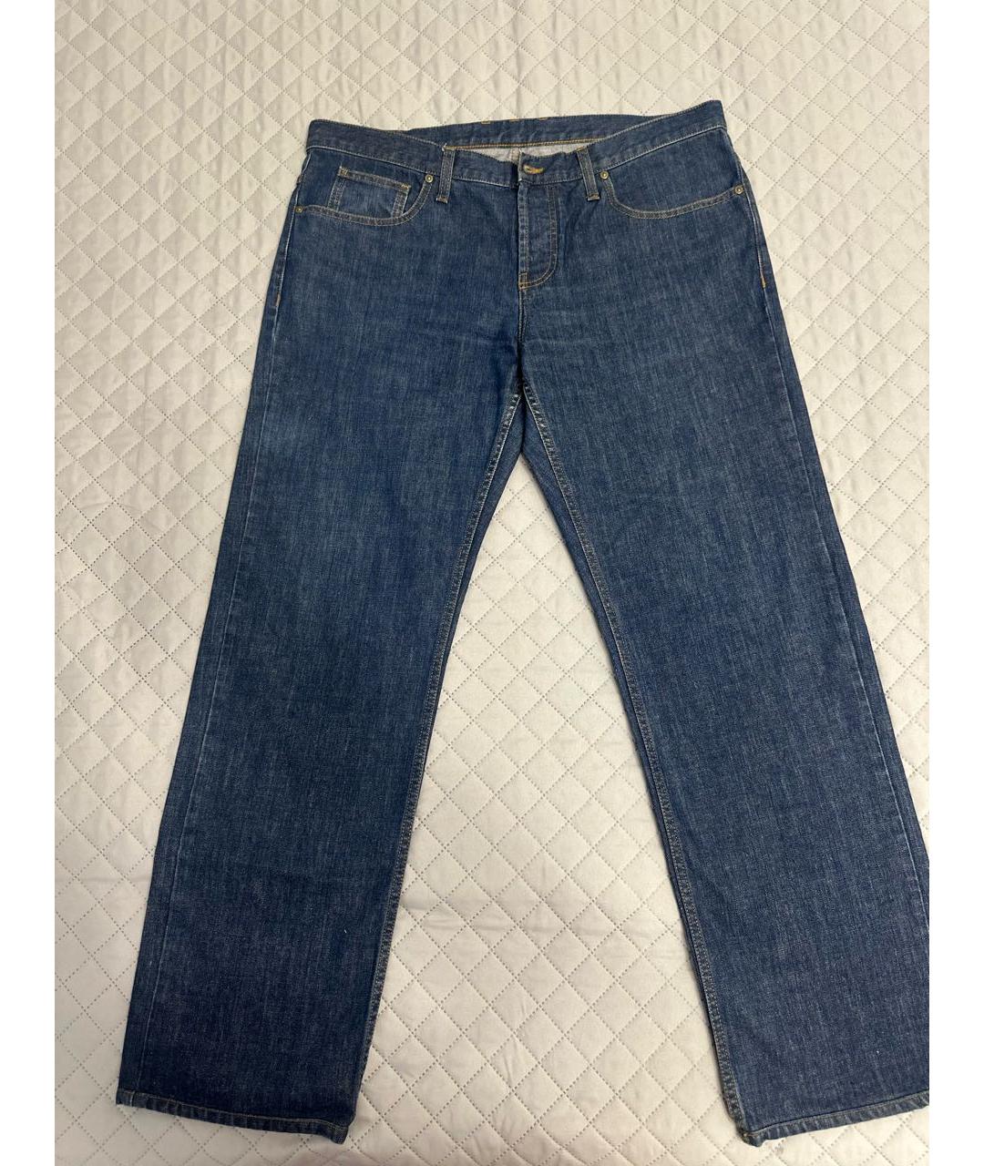 GUCCI Темно-синие хлопковые прямые джинсы, фото 2