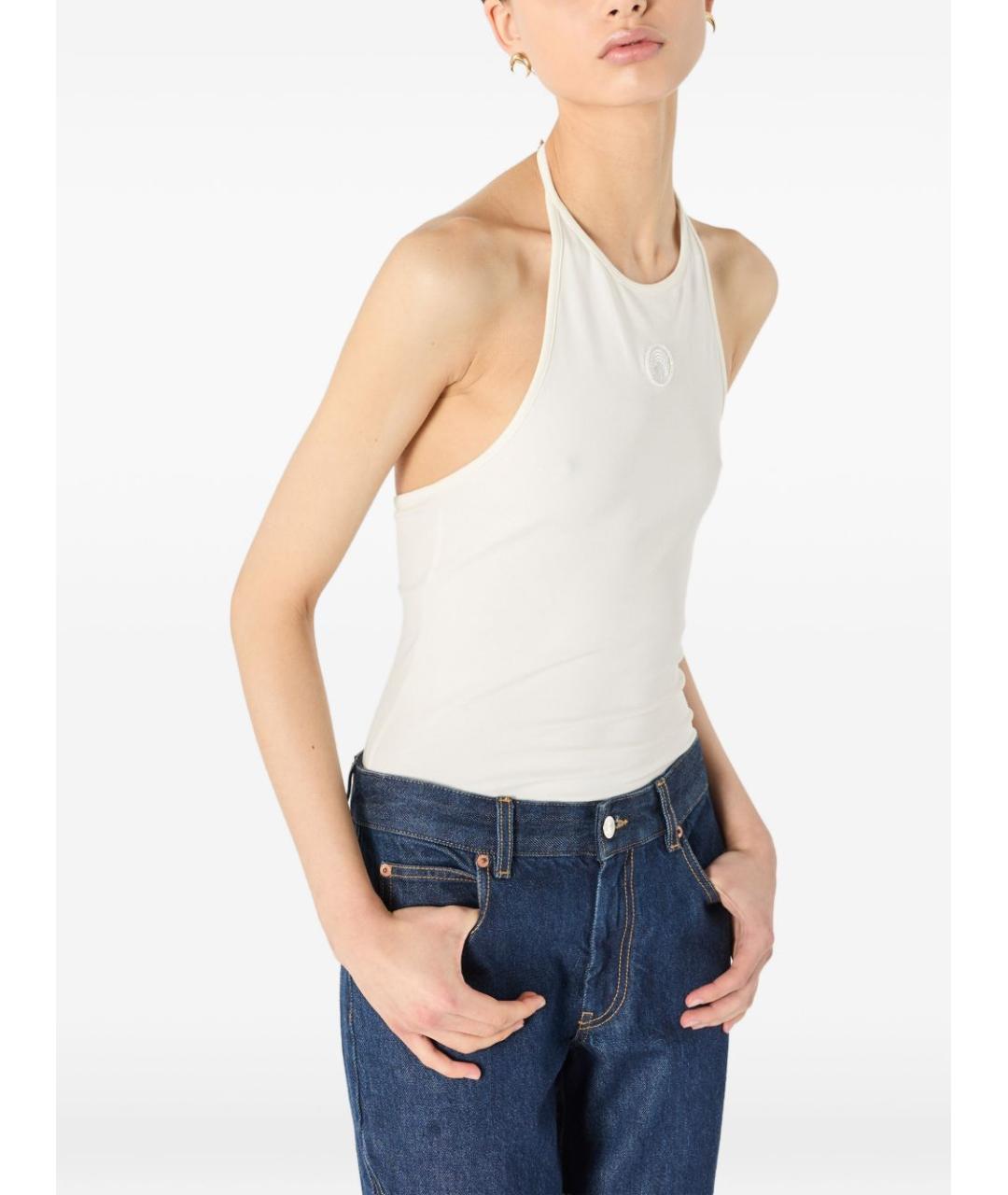 MARINE SERRE Белая хлопковая майка, фото 3