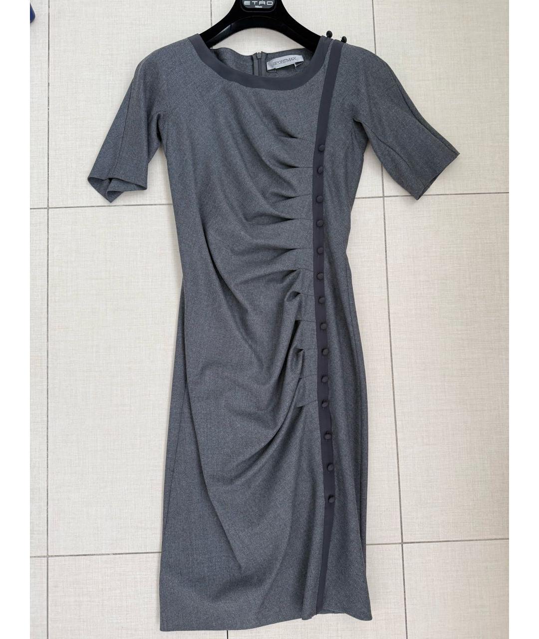 SPORTMAX Серое повседневное платье, фото 6