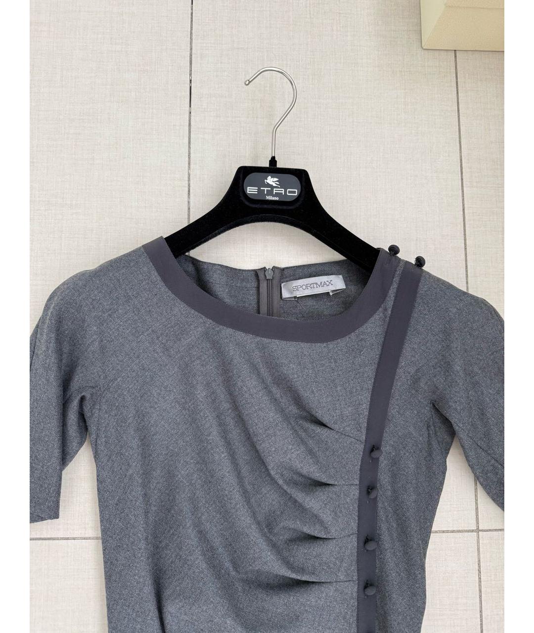 SPORTMAX Серое повседневное платье, фото 3