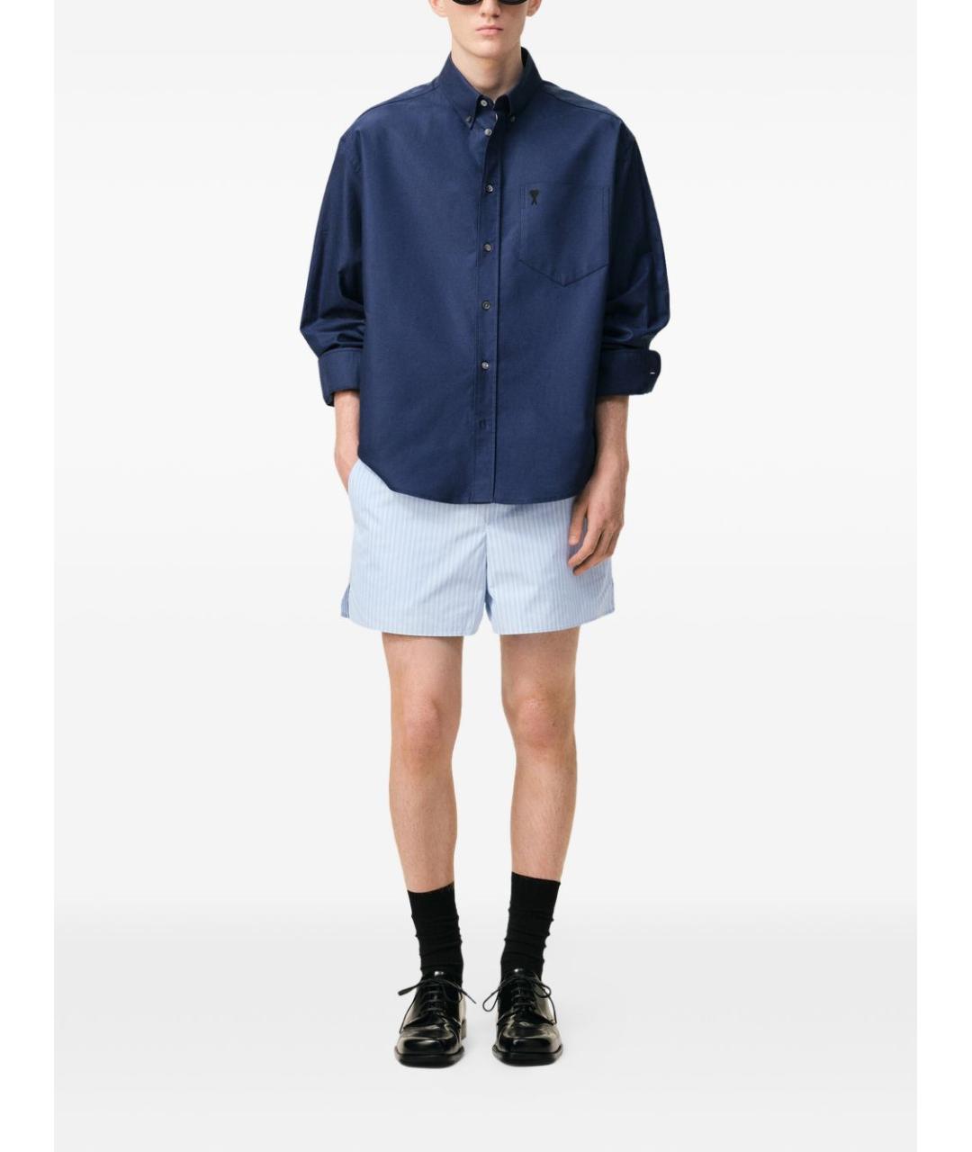 Ami Paris Голубые хлопковые шорты, фото 3