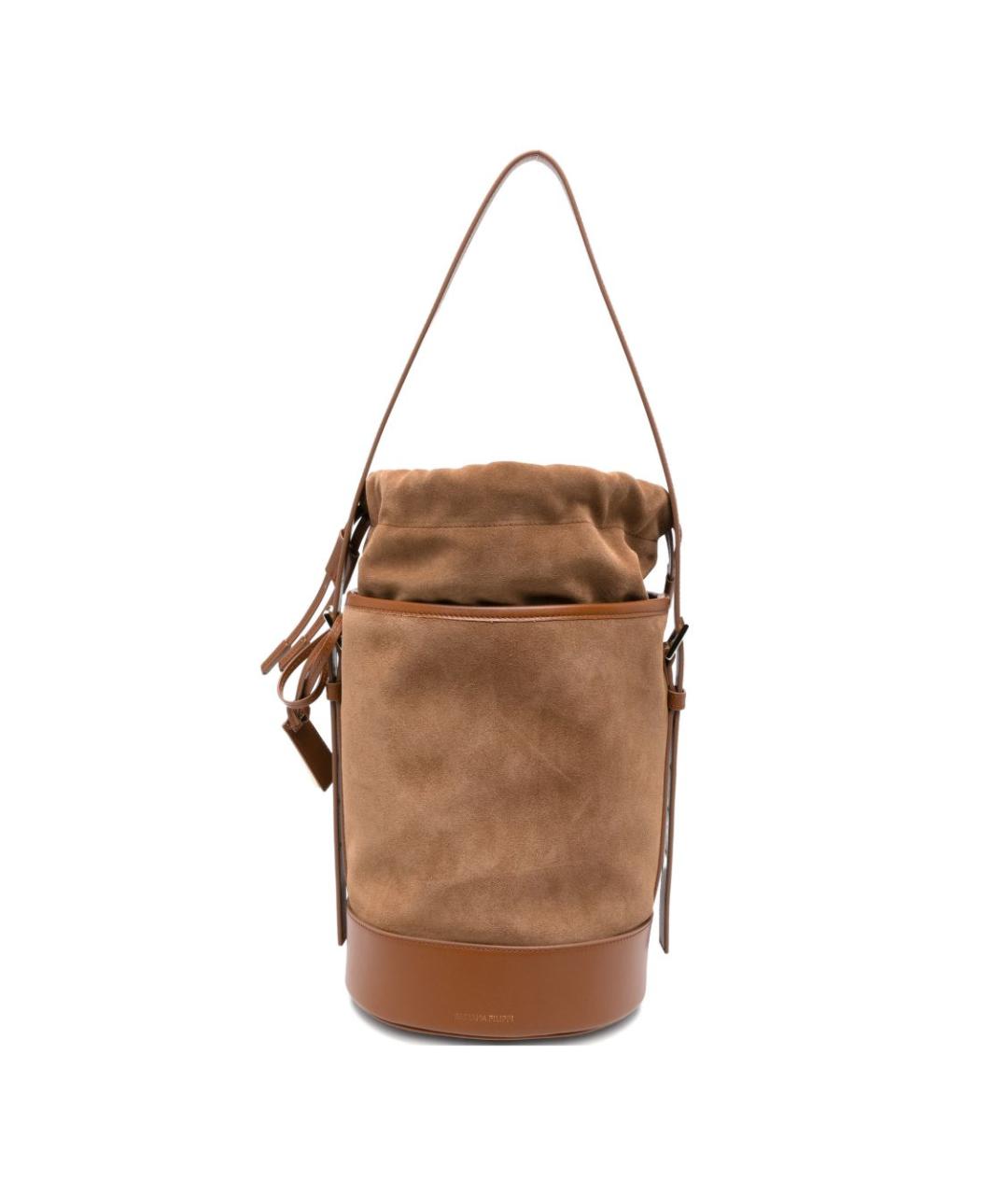 FABIANA FILIPPI Коричневая замшевая сумка через плечо, фото 2