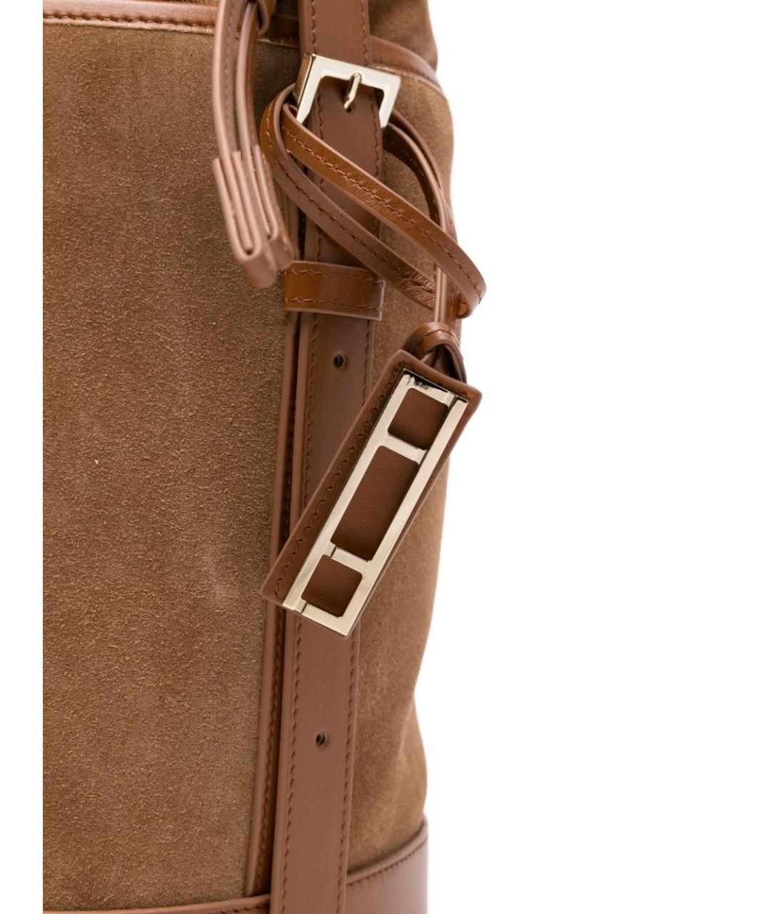 FABIANA FILIPPI Коричневая замшевая сумка через плечо, фото 3