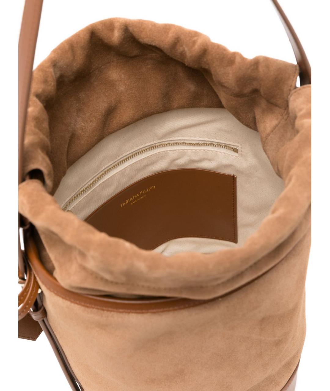 FABIANA FILIPPI Коричневая замшевая сумка через плечо, фото 4