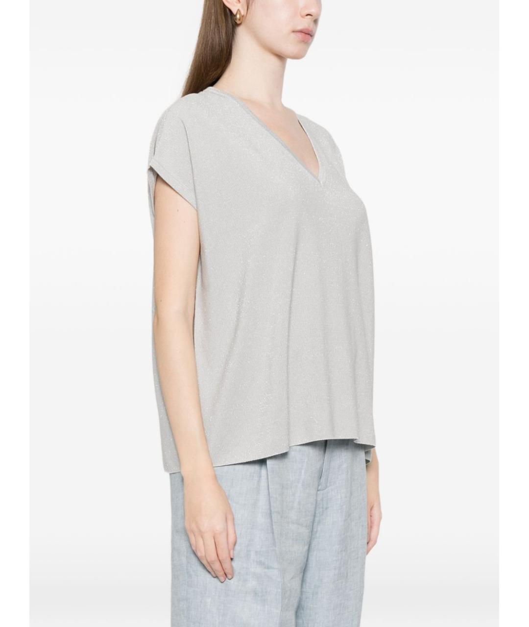 FABIANA FILIPPI Голубая шелковая майка, фото 3