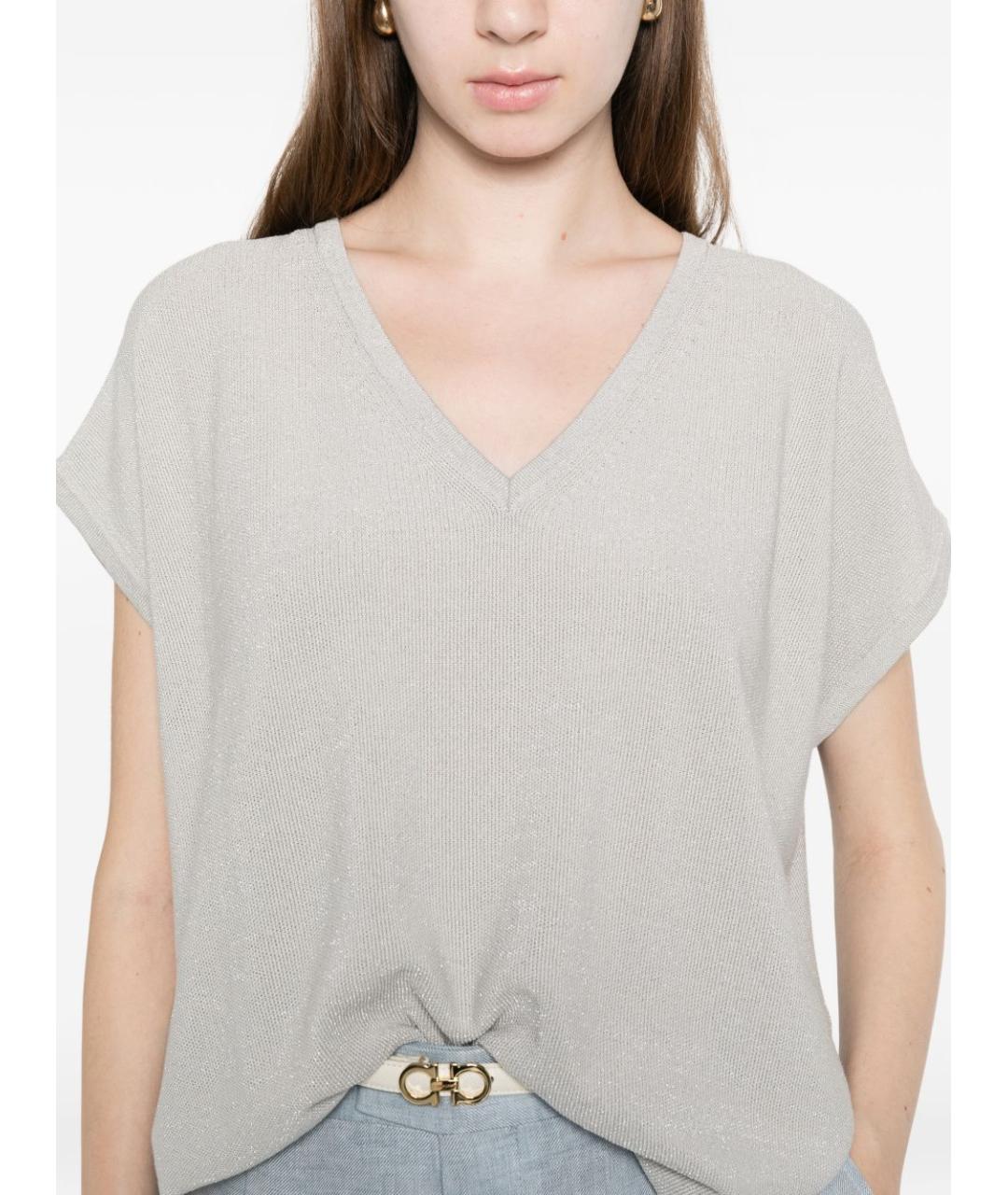 FABIANA FILIPPI Голубая шелковая майка, фото 5