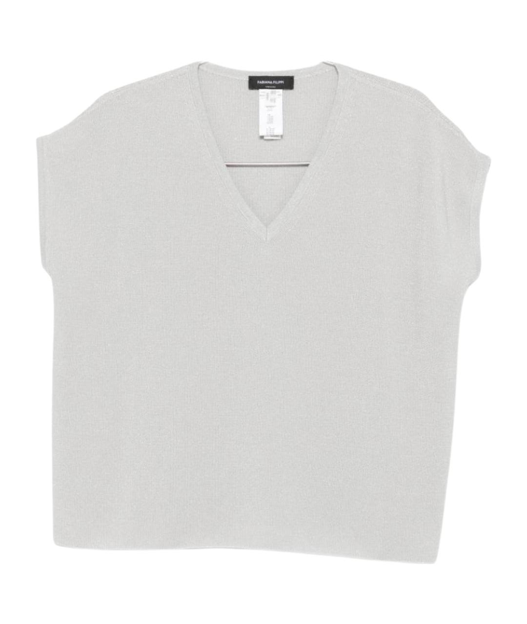 FABIANA FILIPPI Голубая шелковая майка, фото 1