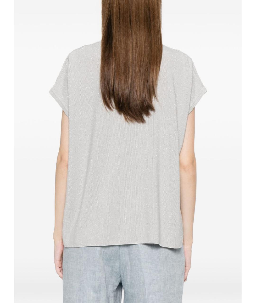 FABIANA FILIPPI Голубая шелковая майка, фото 2