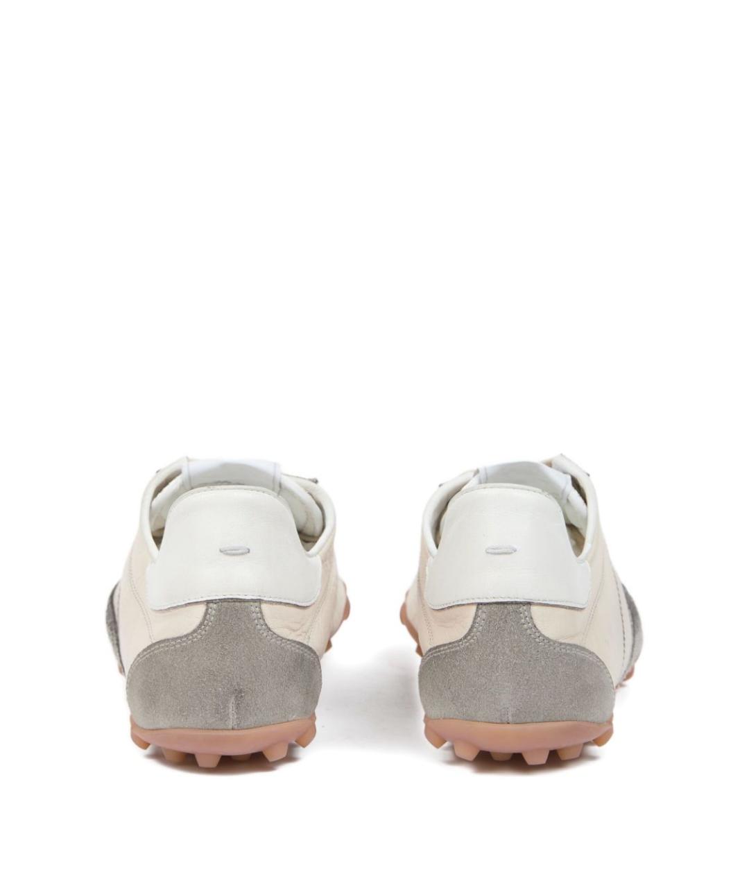 MAISON MARGIELA Бежевые кожаные низкие кроссовки / кеды, фото 5