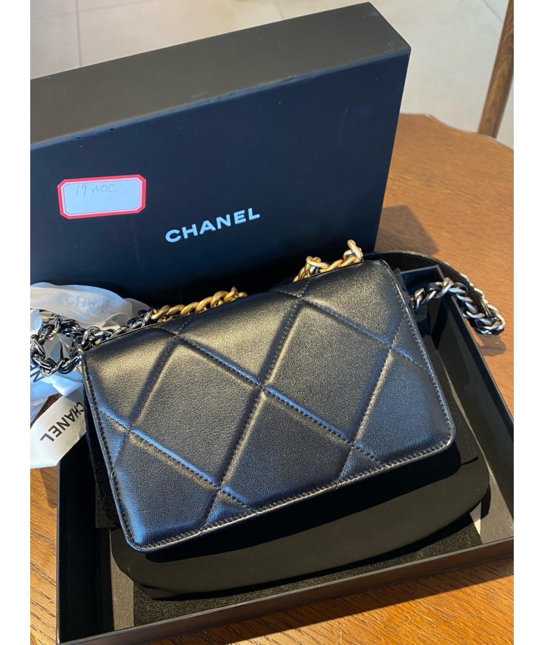 CHANEL Черная кожаная сумка через плечо, фото 3