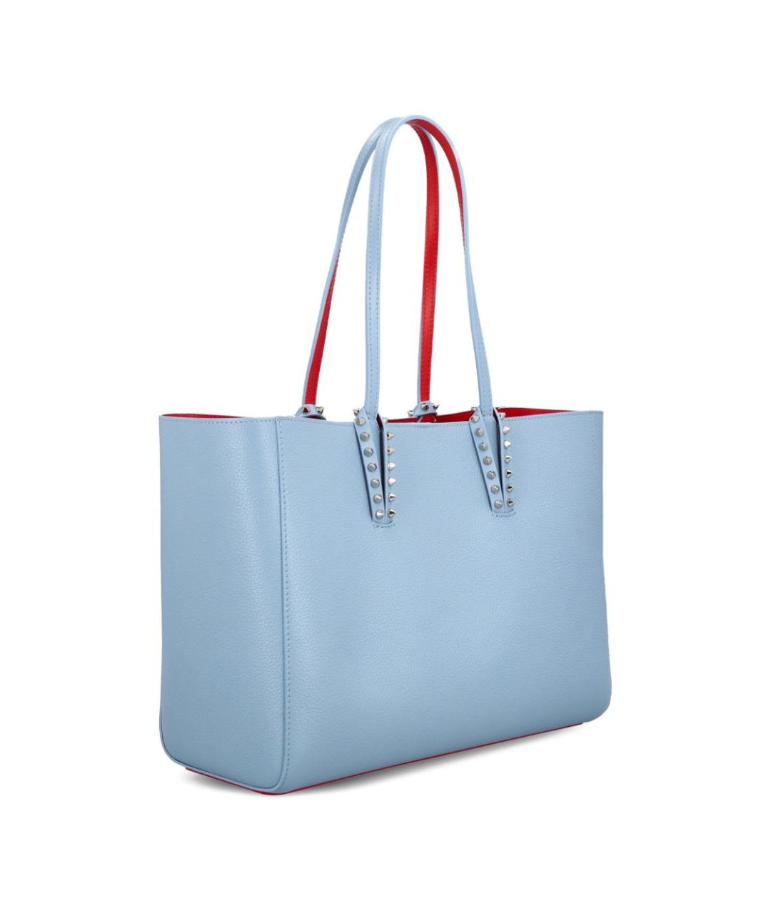CHRISTIAN LOUBOUTIN Голубая кожаная сумка тоут, фото 3