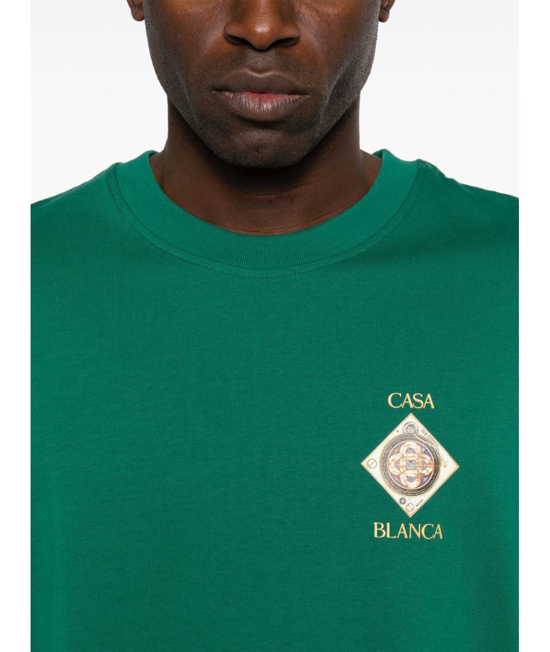 CASABLANCA Зеленая хлопковая футболка, фото 3