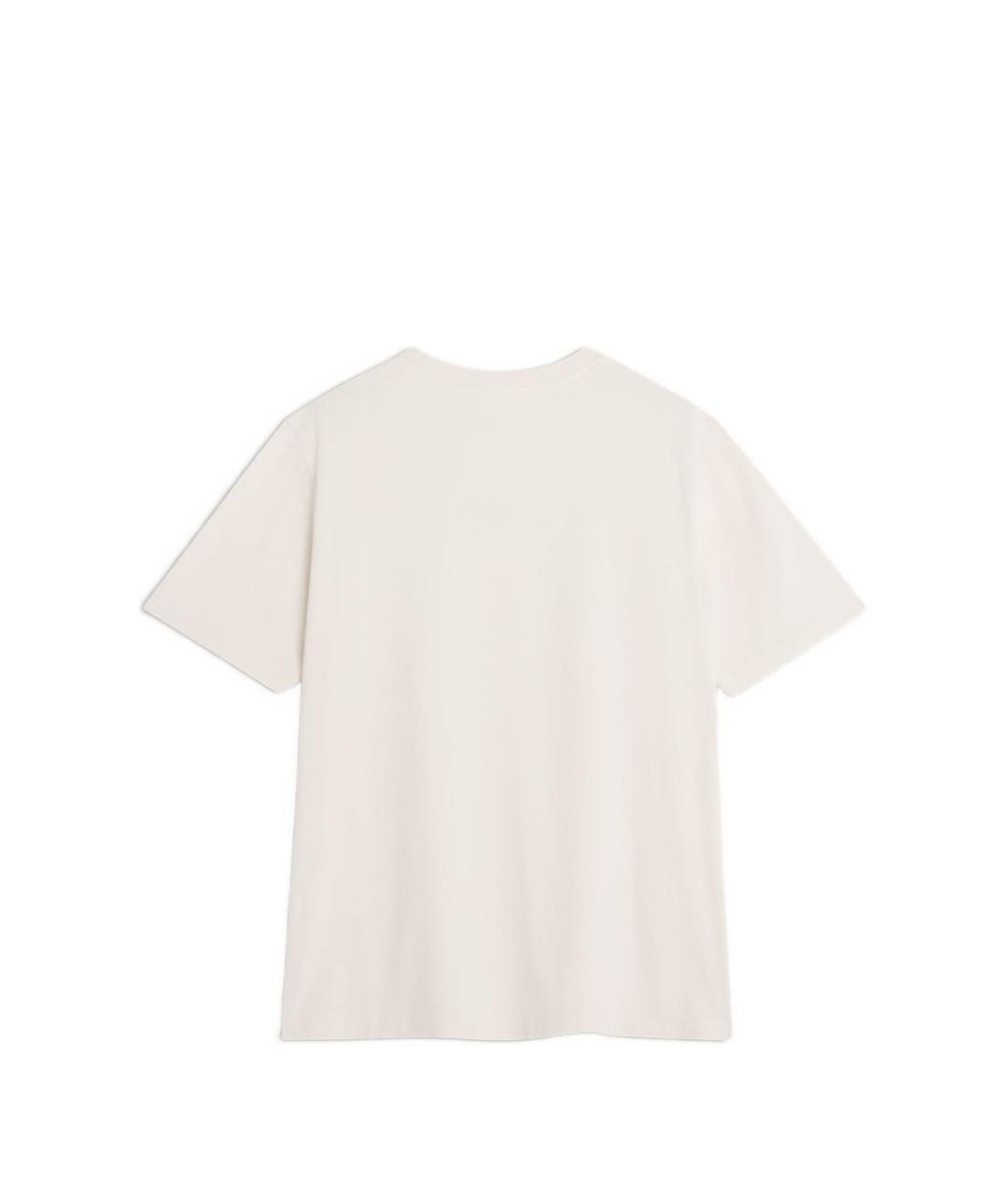 MAISON KITSUNE Бежевая хлопковая футболка, фото 5