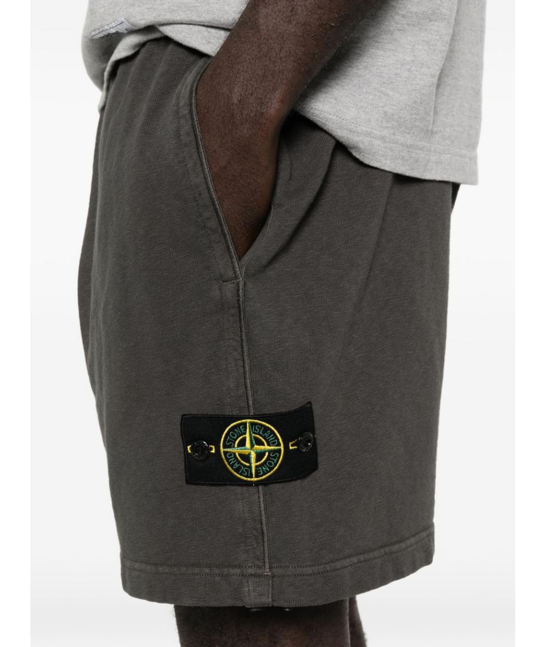 STONE ISLAND Серые хлопковые шорты, фото 2