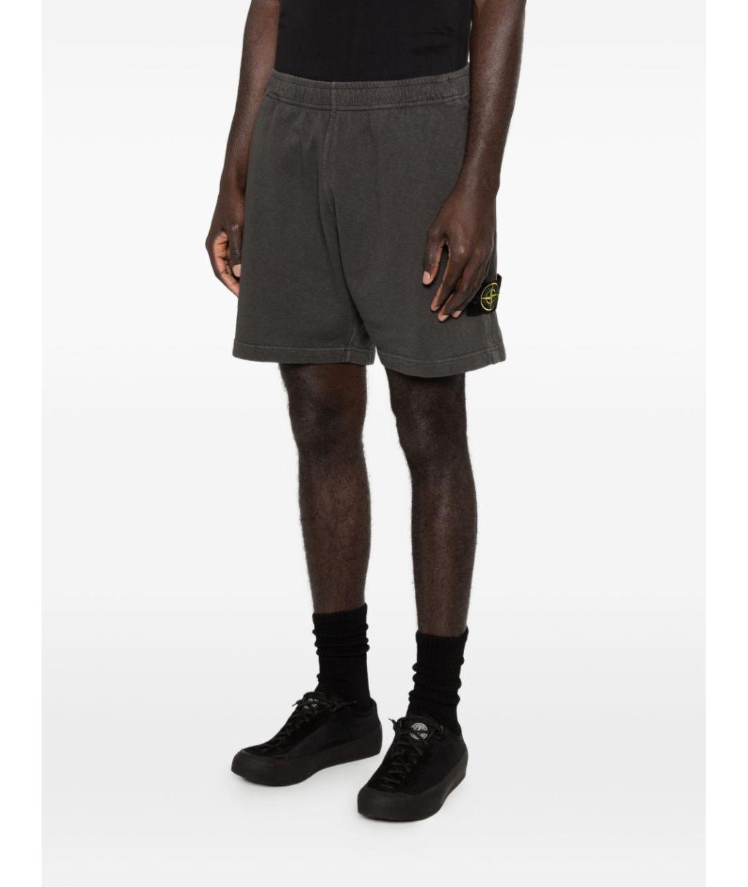 STONE ISLAND Серые хлопковые шорты, фото 3