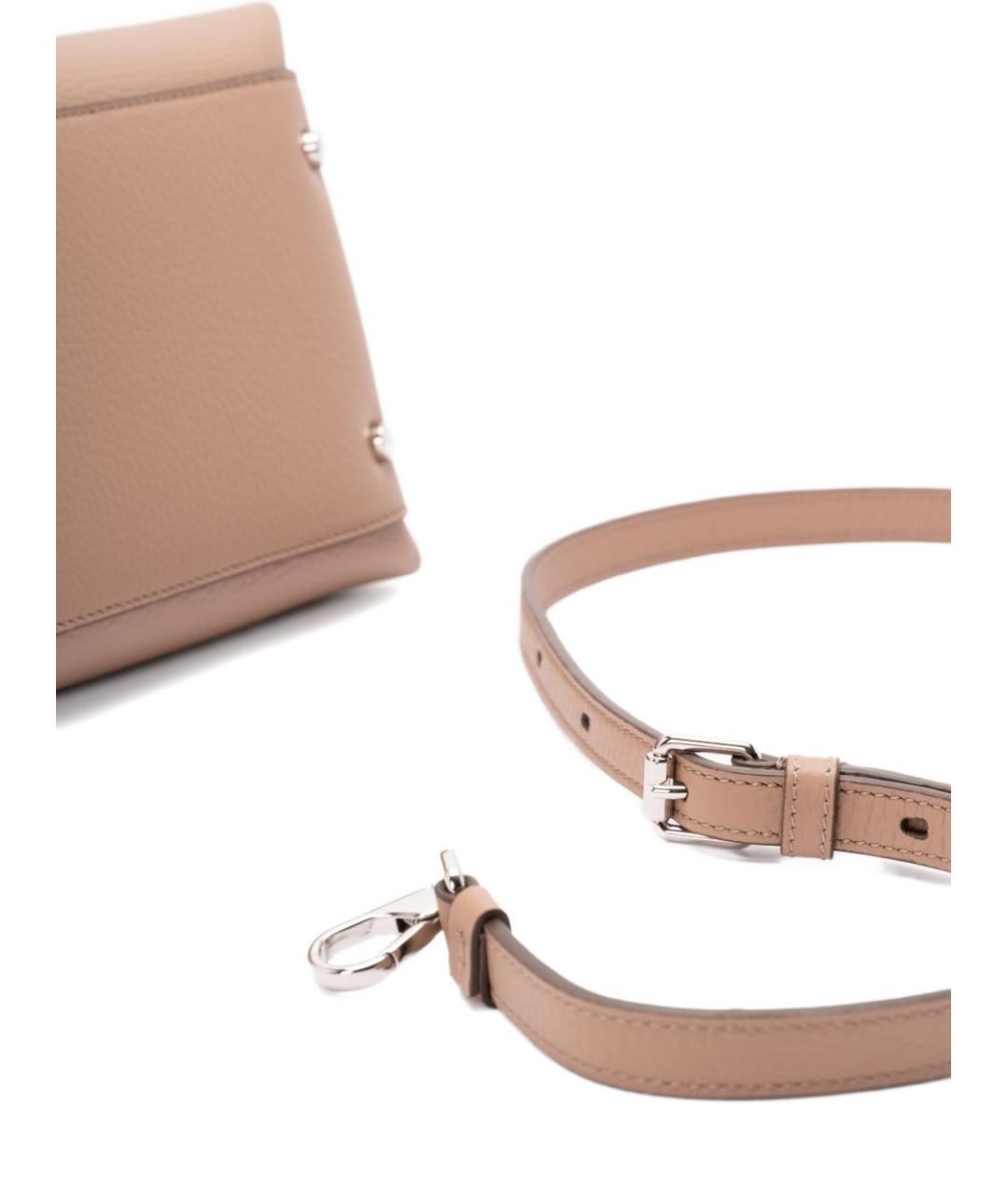 TOD'S Бежевая кожаная сумка с короткими ручками, фото 5