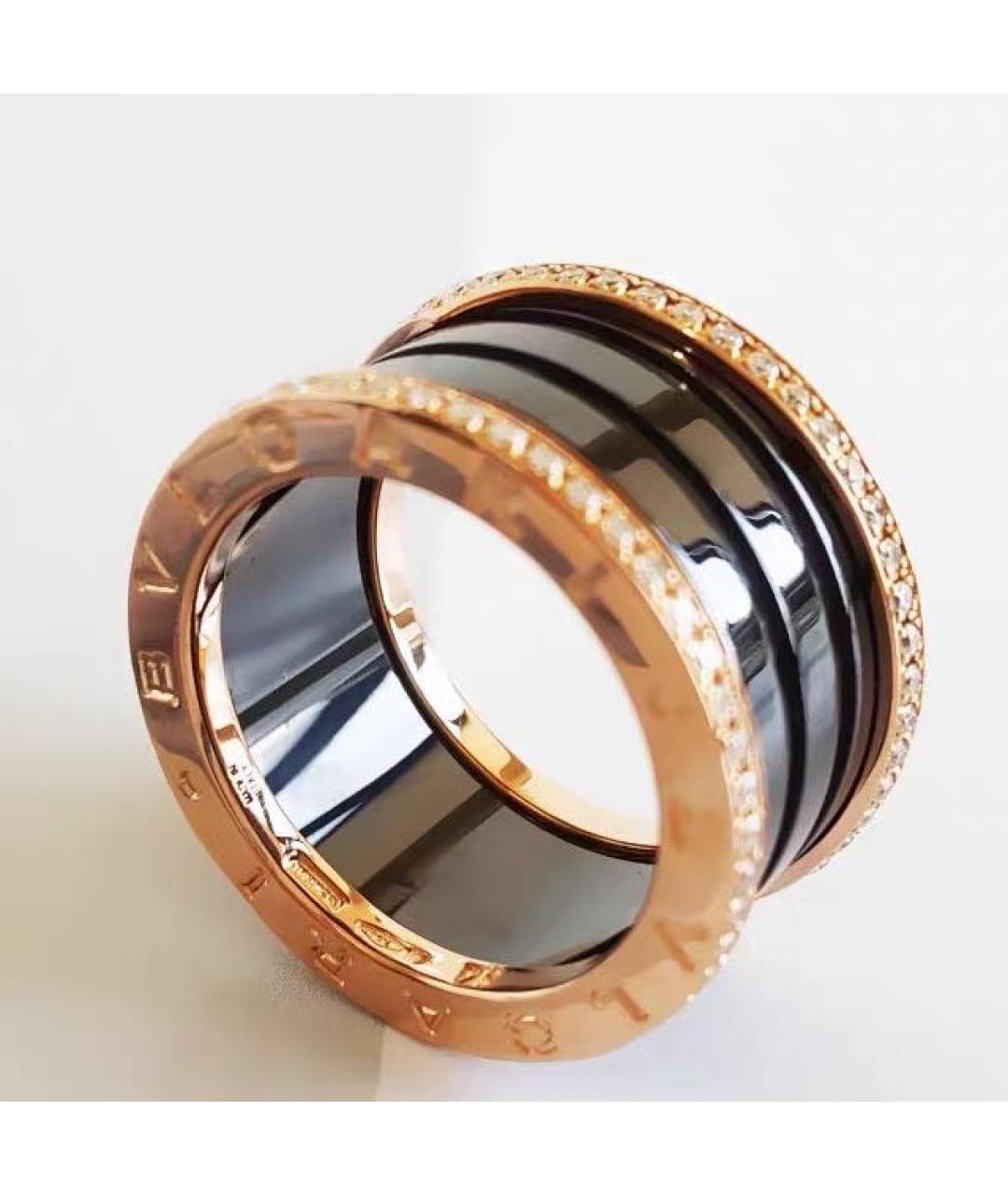 BVLGARI Черное кольцо из розового золота, фото 4