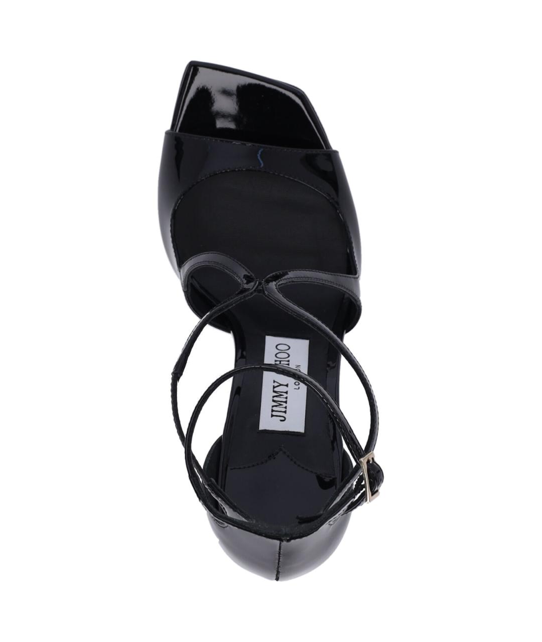 JIMMY CHOO Черные кожаные босоножки, фото 5