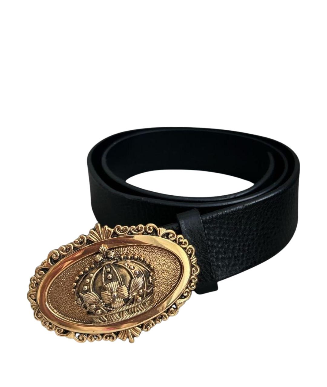 DOLCE&GABBANA Черный кожаный ремень, фото 1