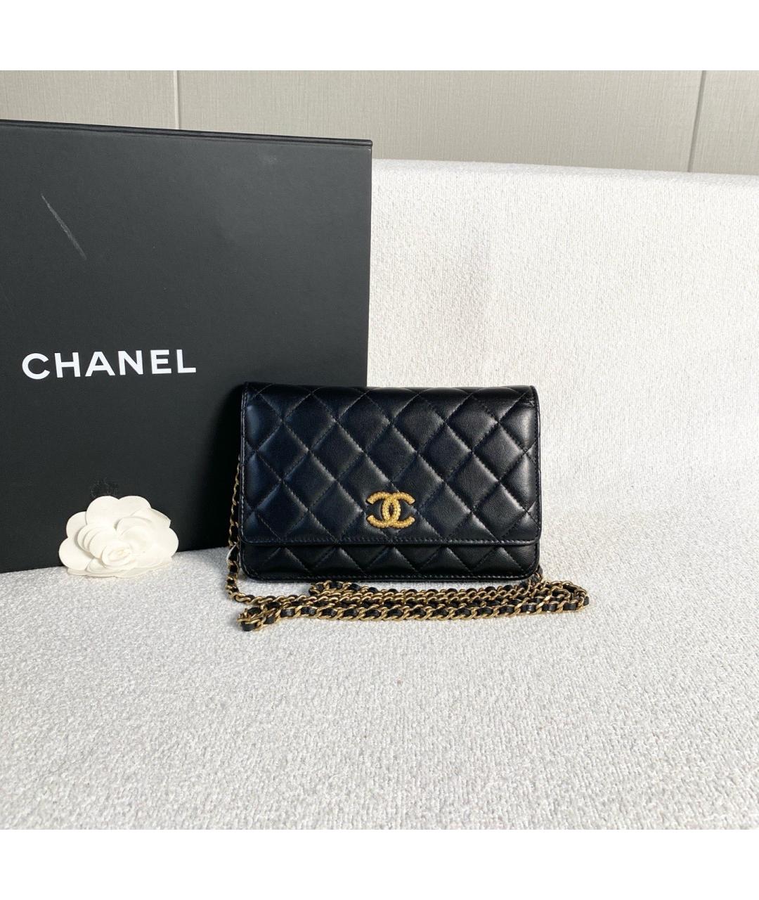 CHANEL Черная кожаная сумка через плечо, фото 10